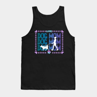 Dog Mom walker with pawsitive puppy Love Frit-Tees Tank Top